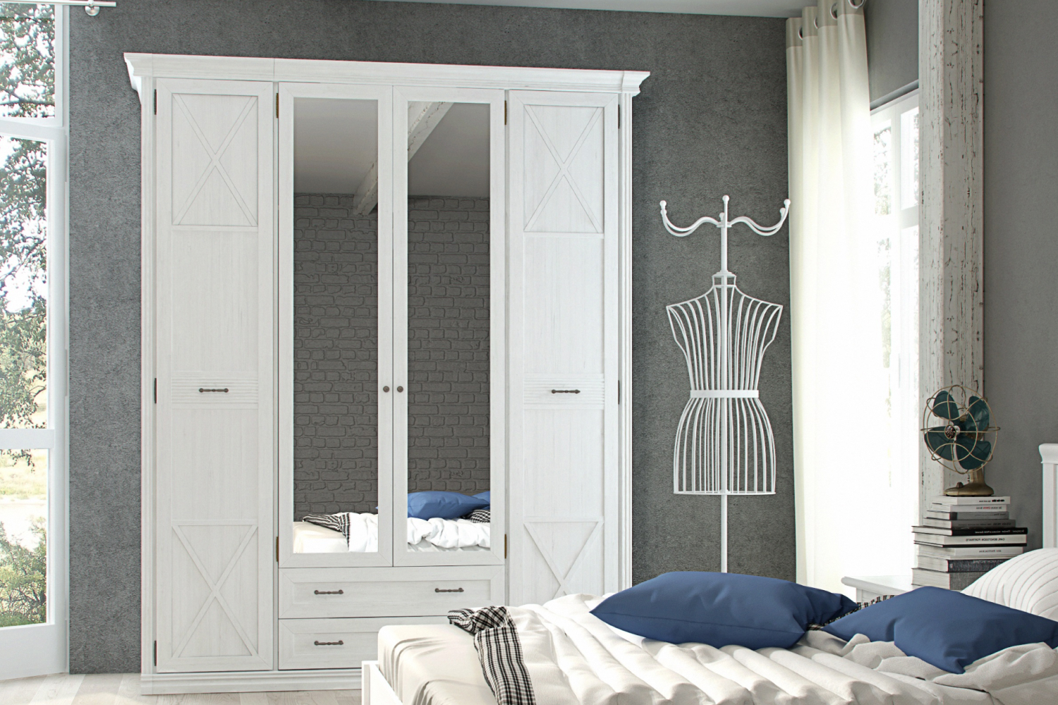 Комбинированные шкафы - изображение №4 "Шкаф Кантри"  на www.Angstrem-mebel.ru