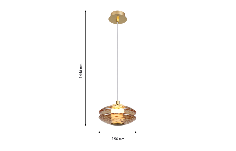 Подвесы - изображение №4 "Подвес Claros (латунь) D150*H245/1445 LED*6W"  на www.Angstrem-mebel.ru