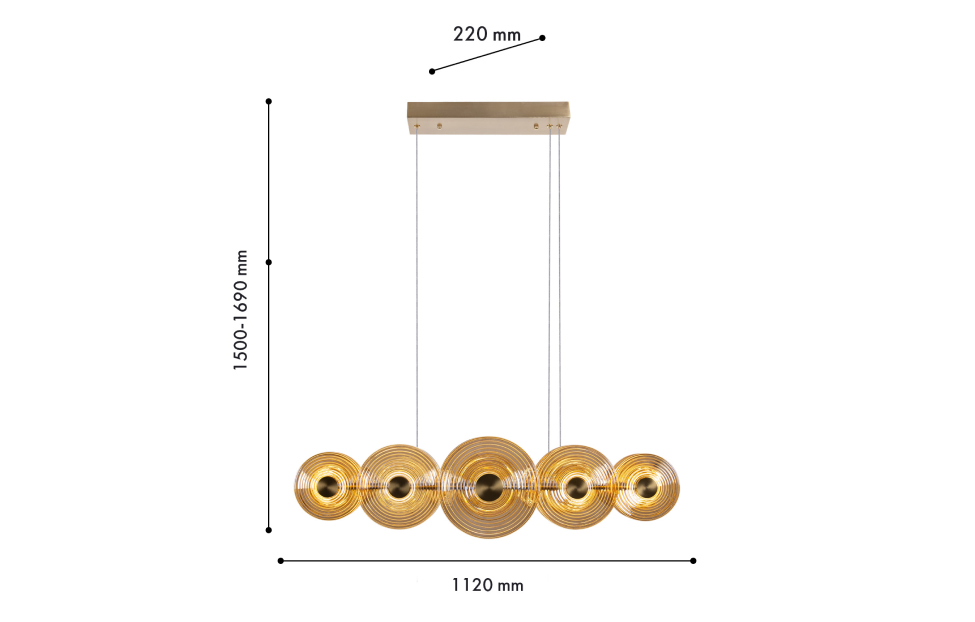 Люстры - изображение №3 "Подвесная люстра Whirlpool L1120*W220*H1500/1690 LED*55W"  на www.Angstrem-mebel.ru