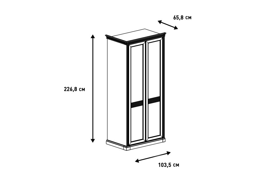 Шкафы платяные - изображение №4 "Шкаф Изотта / Ш.103.3 х В.226.8 х Г.65.8 "  на www.Angstrem-mebel.ru