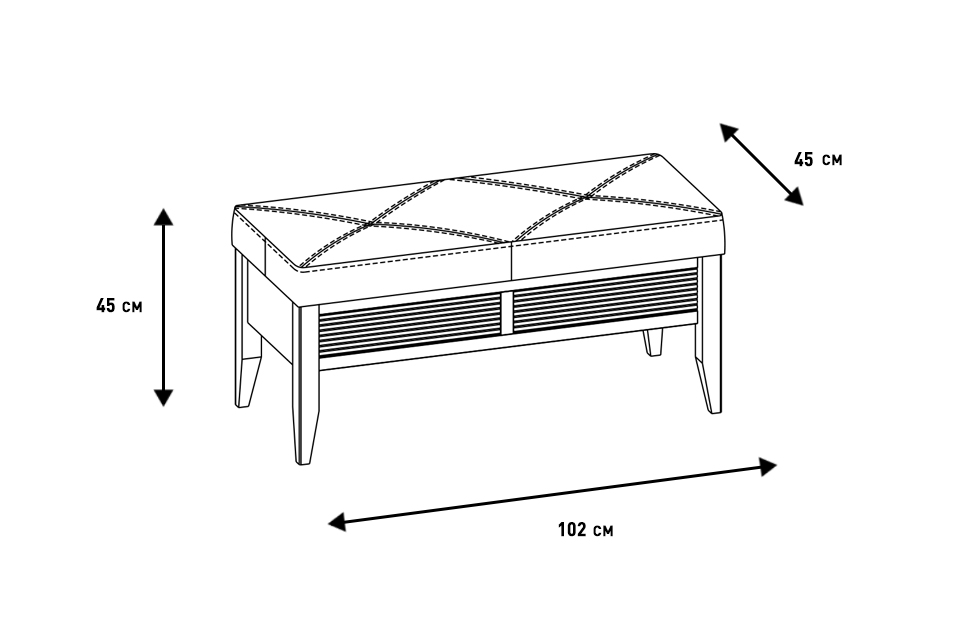Банкетки - изображение №6 "Банкетка Кантри"  на www.Angstrem-mebel.ru