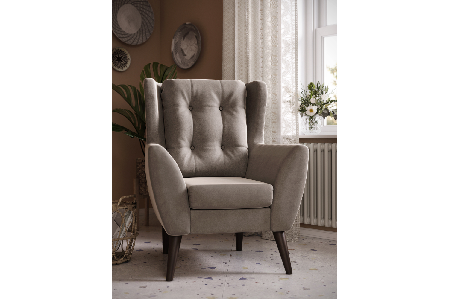 Мягкие кресла - изображение №3 "Кресло Ладога, Д4 (опоры: венге)"  на www.Angstrem-mebel.ru