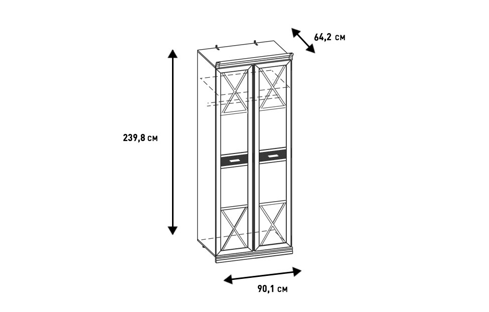 Шкафы платяные - изображение №4 "Шкаф Кантри с полкой и штангой для одежды"  на www.Angstrem-mebel.ru