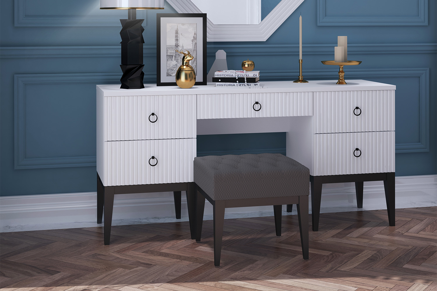 Туалетные столы - изображение №3 "Туалетный стол Хилтон с выдвижными ящиками"  на www.Angstrem-mebel.ru