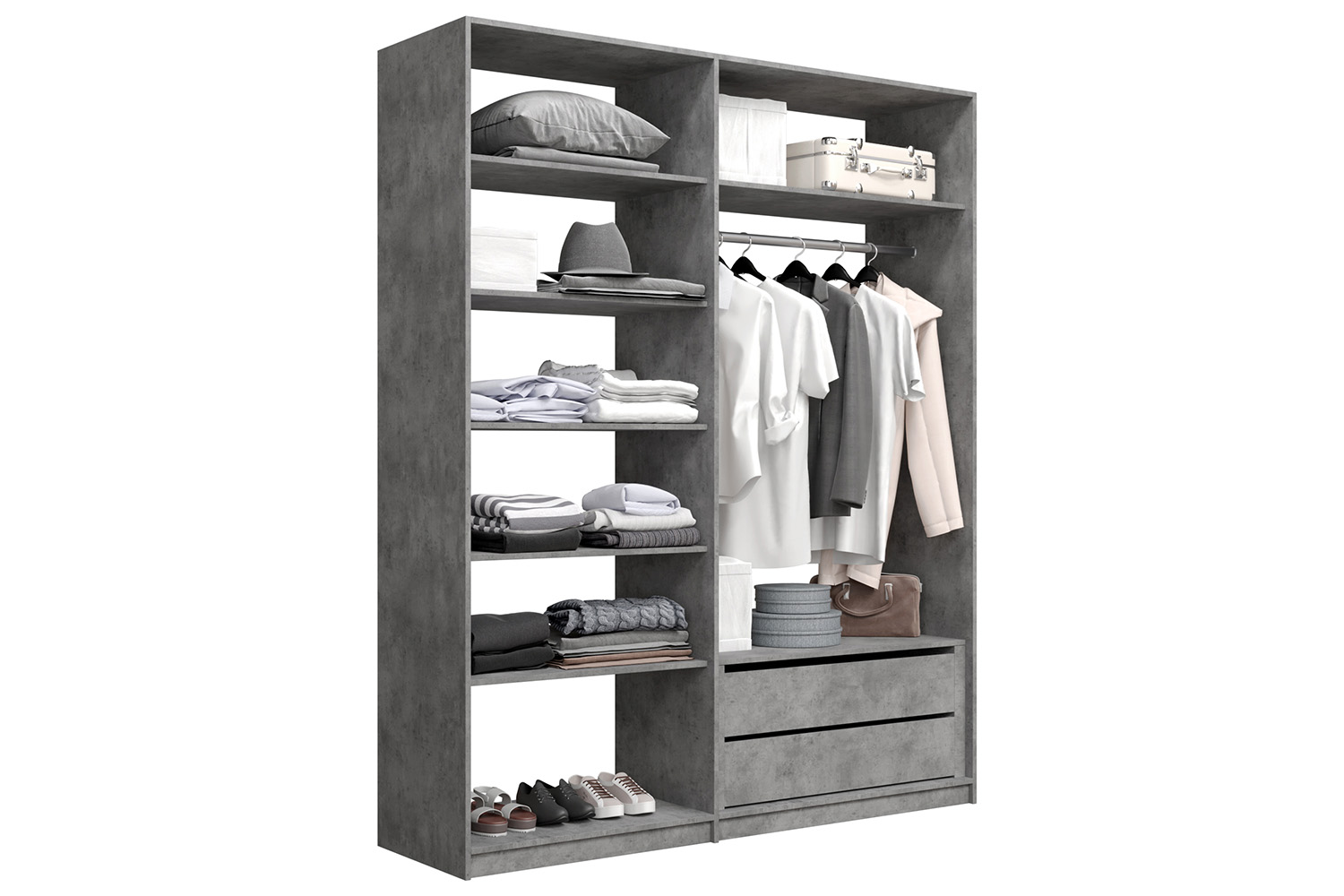 Гардеробные - изображение №3 "Прямая гардеробная система «Lux 8»"  на www.Angstrem-mebel.ru