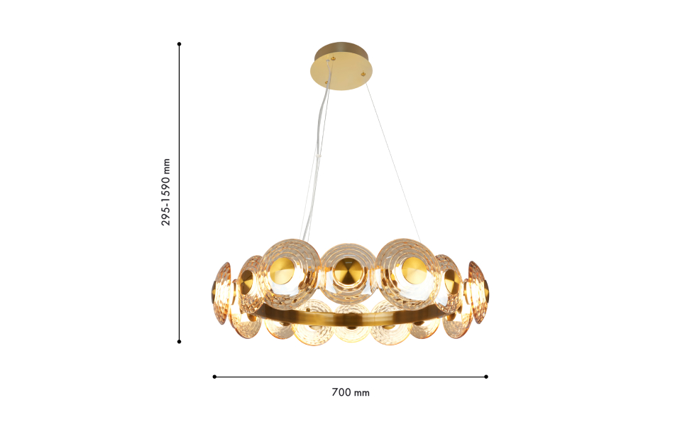 Люстры - изображение №5 "Подвесная люстра Claros (латунь) D700*H295/1590 LED*72W"  на www.Angstrem-mebel.ru