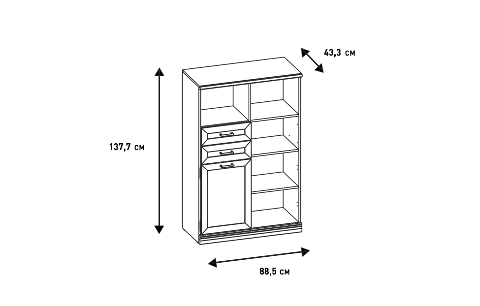 Комбинированные шкафы - изображение №4 "Шкаф Кантри  БФ"  на www.Angstrem-mebel.ru