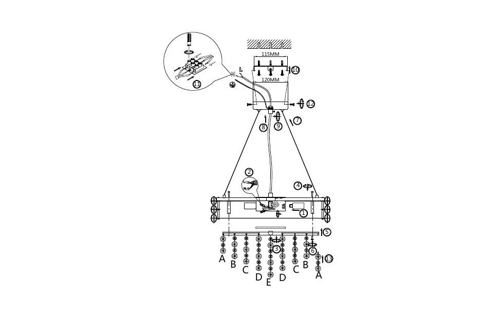 Люстры - изображение №5 "Подвесная люстра Icicle (хром) D410*H350/1220 6*G9*40W"  на www.Angstrem-mebel.ru