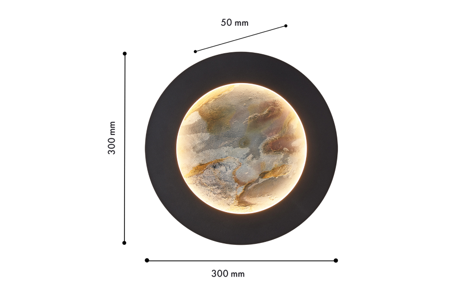Бра - изображение №4 "Настенный светильник Lago (чёрный) D50*W300*H300 LED*24W"  на www.Angstrem-mebel.ru