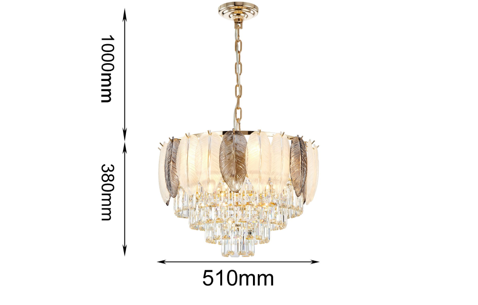 Люстры - изображение №3 "Подвесная люстра Dolor D510*H380/1380 9*E14*40W"  на www.Angstrem-mebel.ru