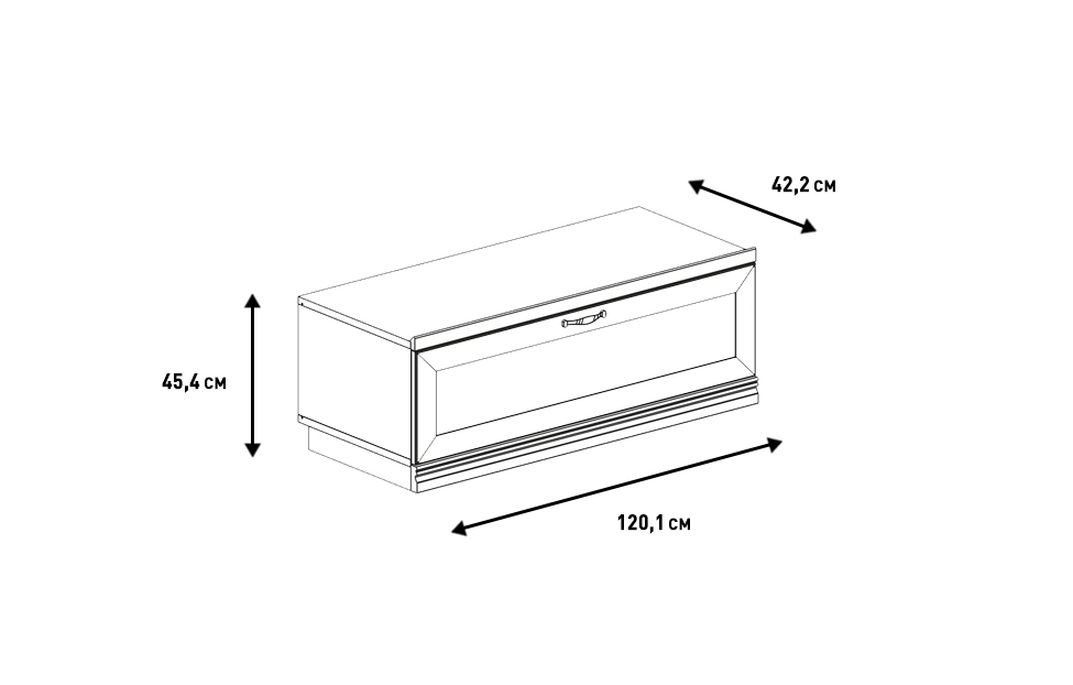 Тумбы под телевизор - изображение №6 "Тумба Адажио под телевизор с выдвижным ящиком"  на www.Angstrem-mebel.ru