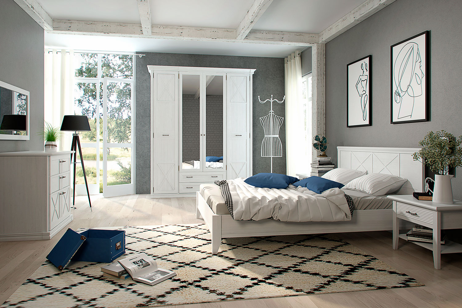 Шкафы-пеналы - изображение №6 "Шкаф Кантри с полками КА-009.00 (1 комплект)"  на www.Angstrem-mebel.ru