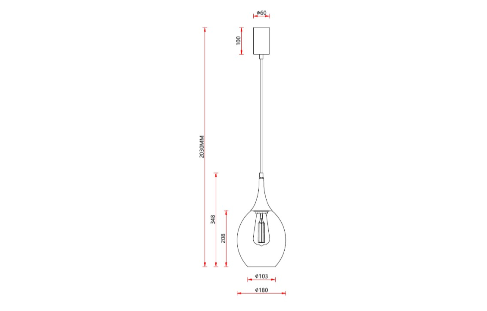 Подвесы - изображение №7 "Подвес Dubbel (чёрный) D180*H530/2030 1*E27*40W"  на www.Angstrem-mebel.ru