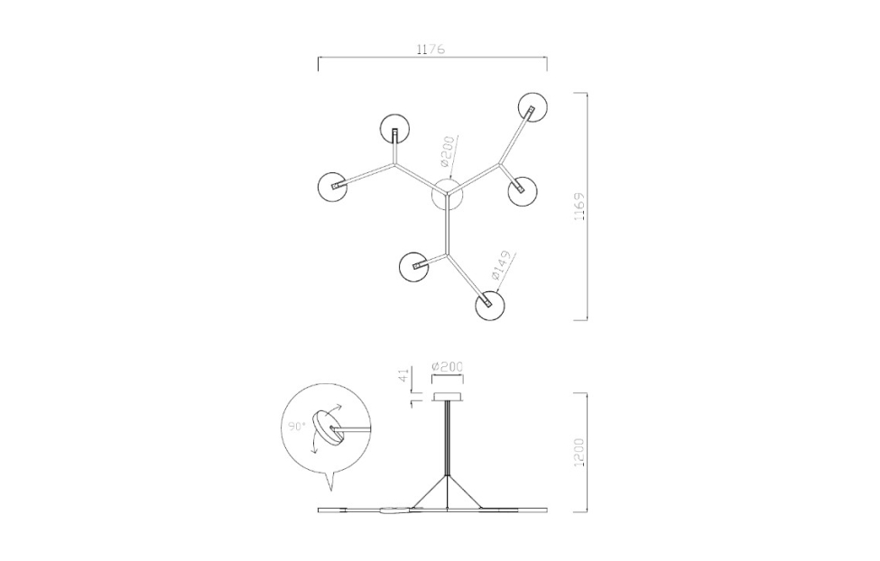 Люстры - изображение №5 "Подвесная люстра Paritet L1175*W1170*H1200 6*LED*12W"  на www.Angstrem-mebel.ru