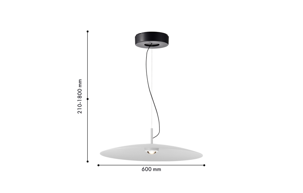 Подвесы - изображение №3 "Подвес Lars (белый) D600*H210/1800 LED*12W"  на www.Angstrem-mebel.ru