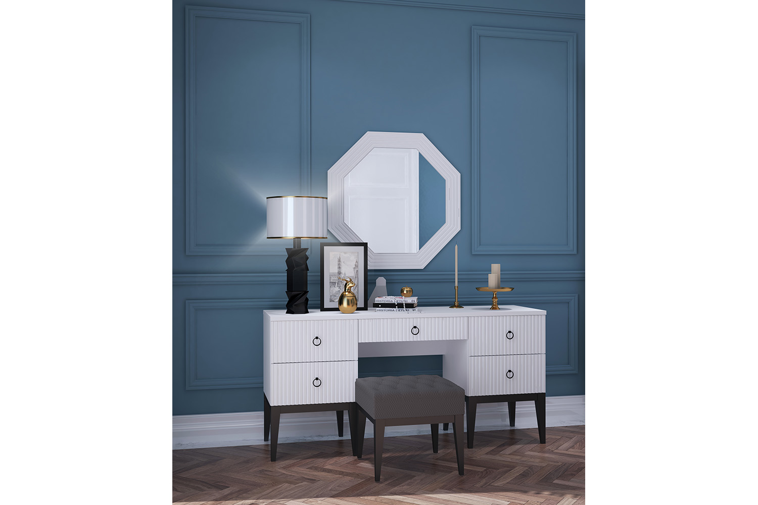 Туалетные столы - изображение №4 "Туалетный стол Хилтон с выдвижными ящиками"  на www.Angstrem-mebel.ru