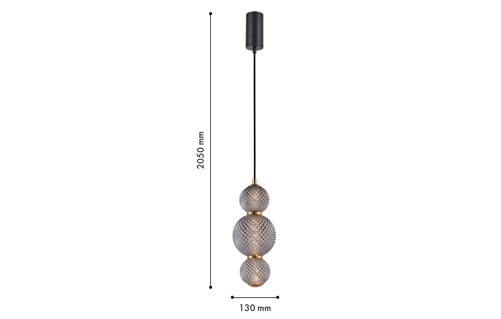 Подвесы - изображение №3 "Подвес Kiran (дымчато-серый) D130*H440/2050 LED*7W"  на www.Angstrem-mebel.ru