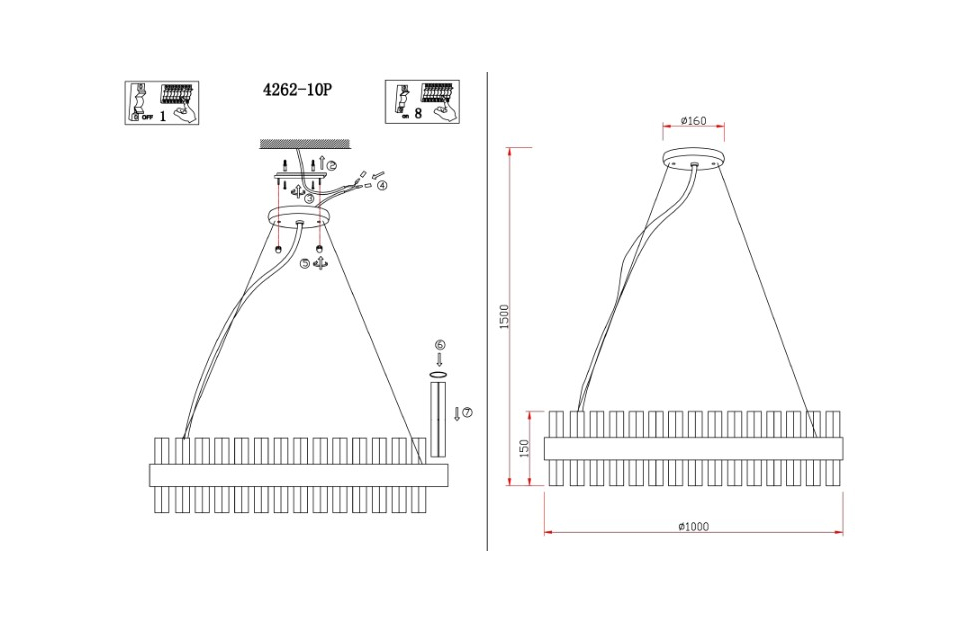 Люстры - изображение №5 "Подвесная люстра Marquis (золото) D1000*H150/1500 LED*54W"  на www.Angstrem-mebel.ru