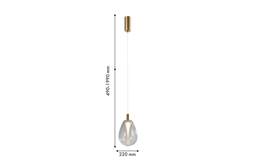 Подвесы - изображение №3 "Подвес Hopper (прозрачный) D220*H490/1990 LED*4.3W"  на www.Angstrem-mebel.ru