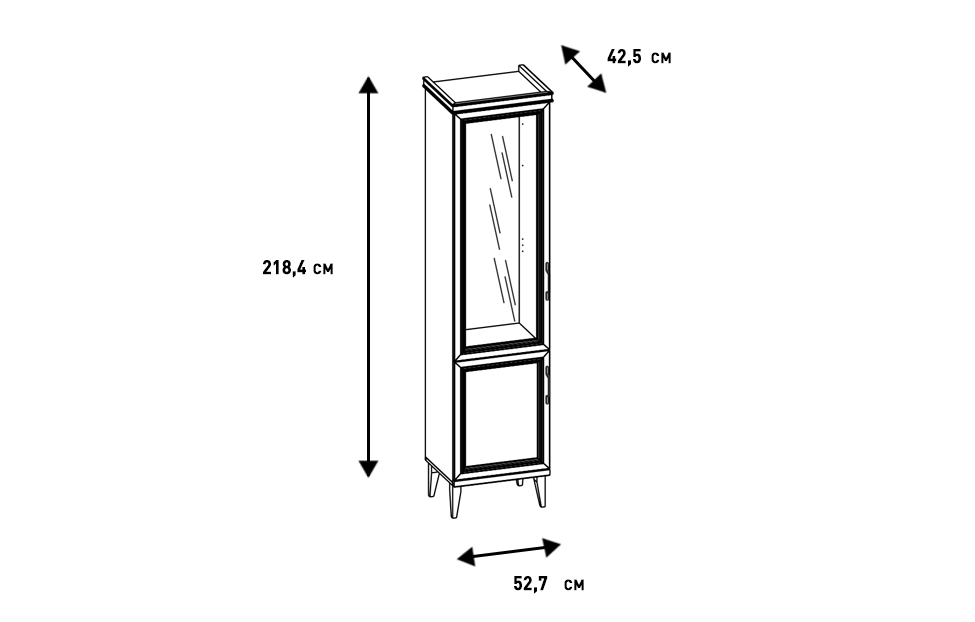 Шкафы-витрины - изображение №6 "Шкаф Орландо с полками ОР-004.00 (1 комплект) ЛДСП"  на www.Angstrem-mebel.ru