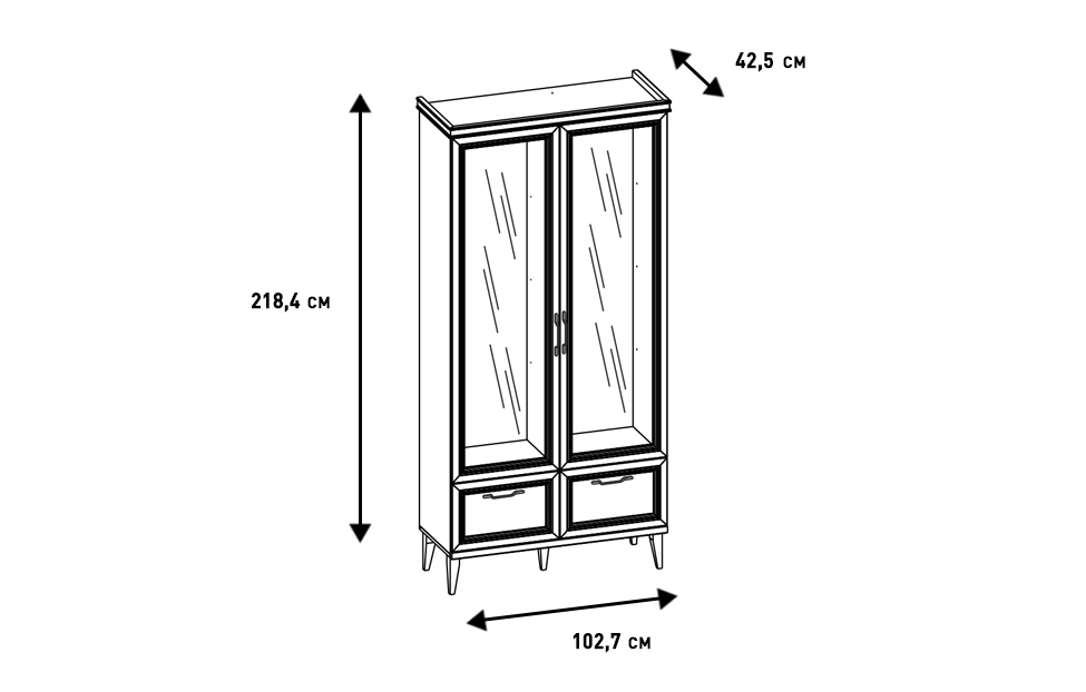 Комбинированные шкафы - изображение №8 "Шкаф Орландо с полками ОР-005.00 ЛДСП (3 комплекта)"  на www.Angstrem-mebel.ru