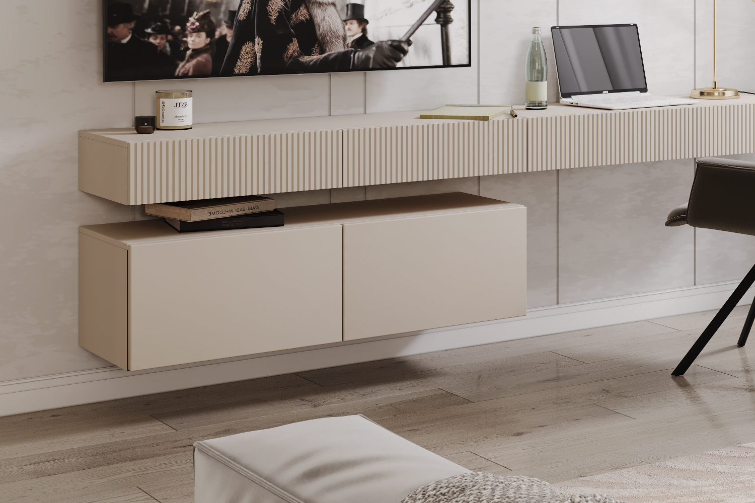 Тумбы - изображение №5 "Навесная тумба Дольче с выдвижными ящиками"  на www.Angstrem-mebel.ru