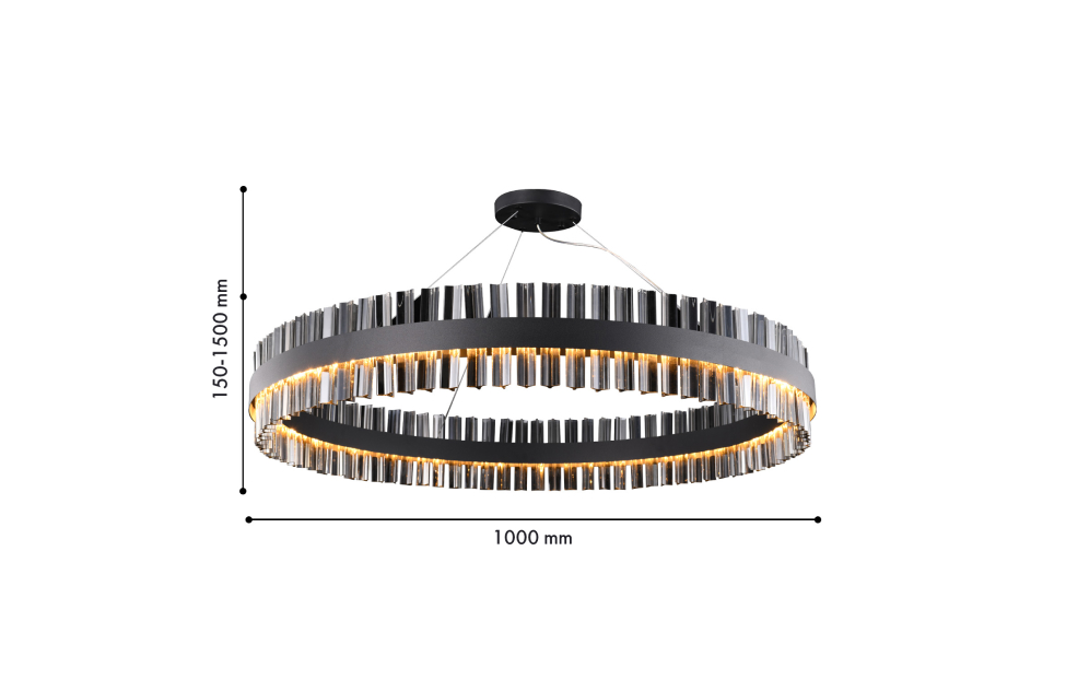 Люстры - изображение №4 "Подвесная люстра Marquis (чёрный) D1000*H150/1500 LED*54W"  на www.Angstrem-mebel.ru