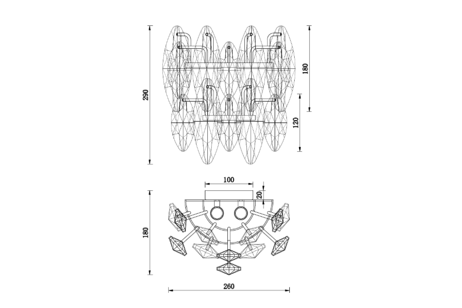 Бра - изображение №11 "Настенный светильник Glans, D180*W260*H290 2*E14*40W"  на www.Angstrem-mebel.ru