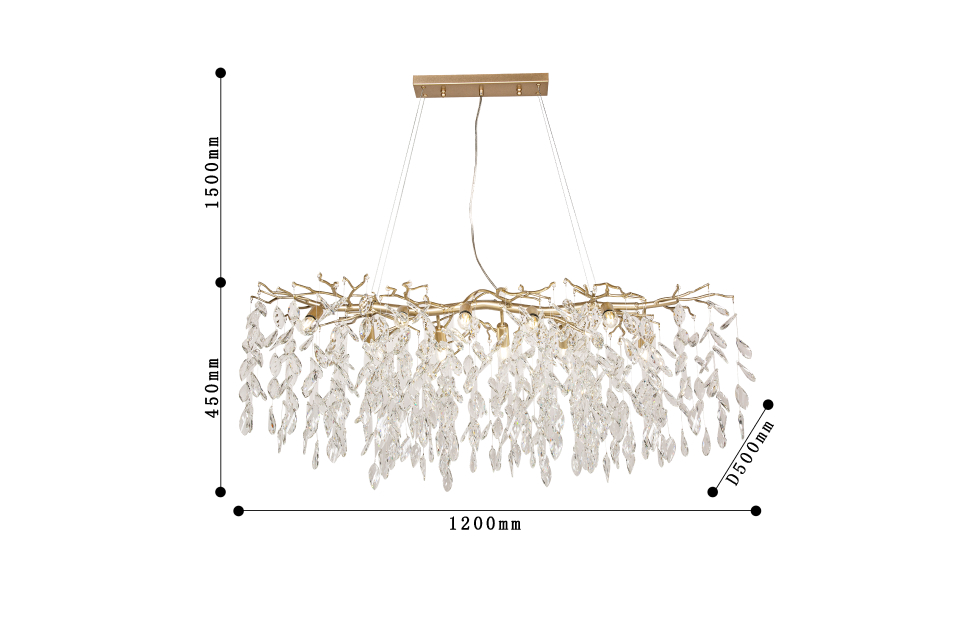 Люстры - изображение №3 "Подвесная люстра Brillo L1200*W500*H450/1950 10*E14*40W"  на www.Angstrem-mebel.ru