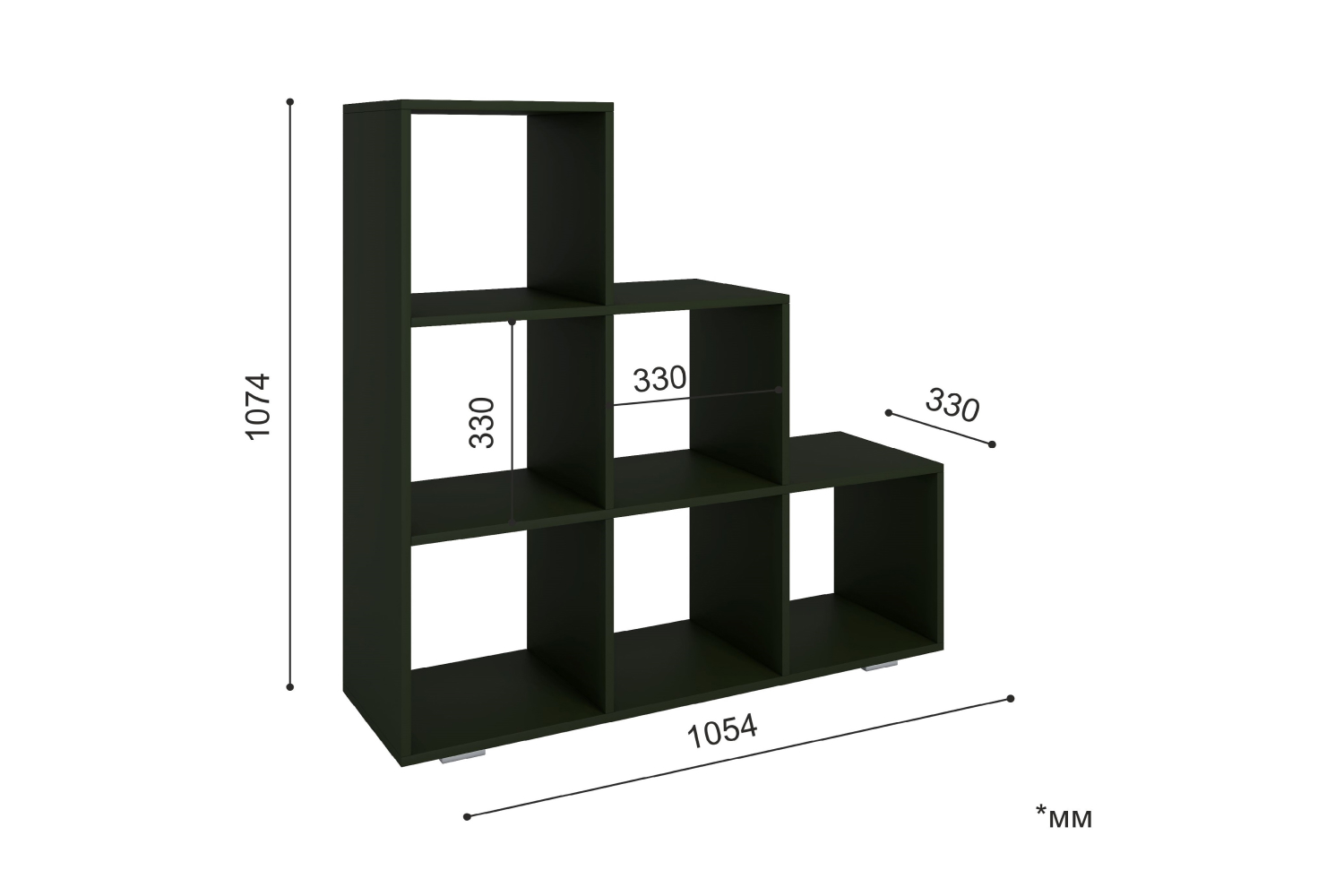 Стеллажи - изображение №3 "Стеллаж Амур с полками"  на www.Angstrem-mebel.ru