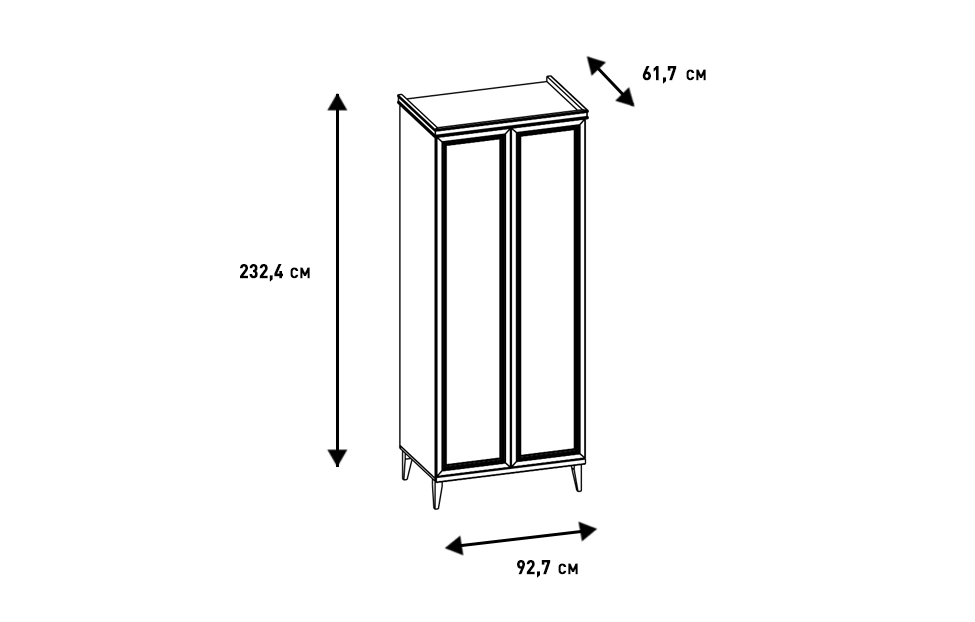 Шкафы платяные - изображение №4 "Шкаф Орландо для одежды"  на www.Angstrem-mebel.ru