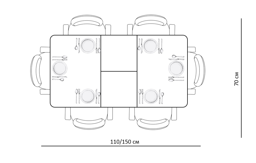 Обеденные столы - изображение №4 "Стол обеденный Орпен прямоугольный опоры венге/ столешница белый сатин"  на www.Angstrem-mebel.ru