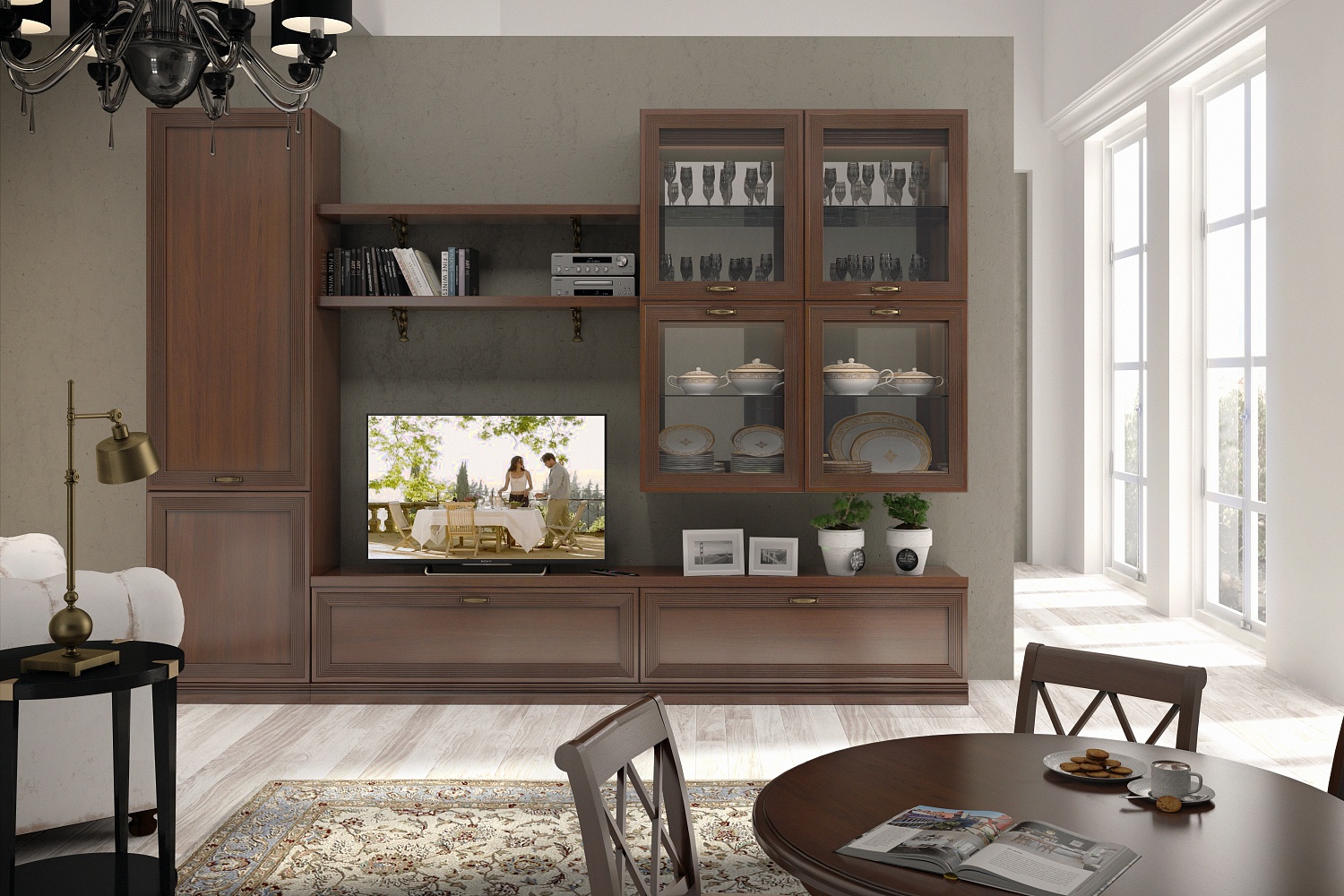 Тумбы под телевизор - изображение №5 "Тумба Адажио под телевизор с выдвижными ящиками"  на www.Angstrem-mebel.ru