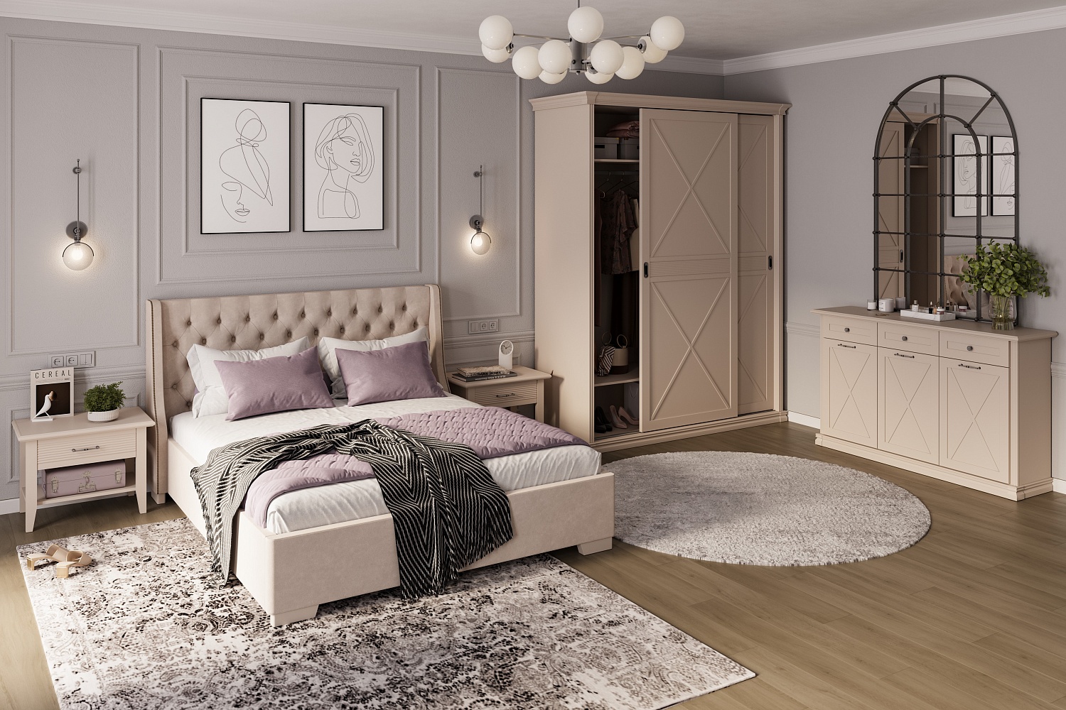 Двуспальные кровати - изображение №3 "Кровать Кантри 160 х 200"  на www.Angstrem-mebel.ru